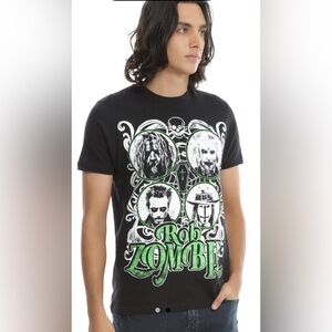 Rob Zombie Graphic Band Tee Shirt Black Green Size L  EUC 2015 Tour